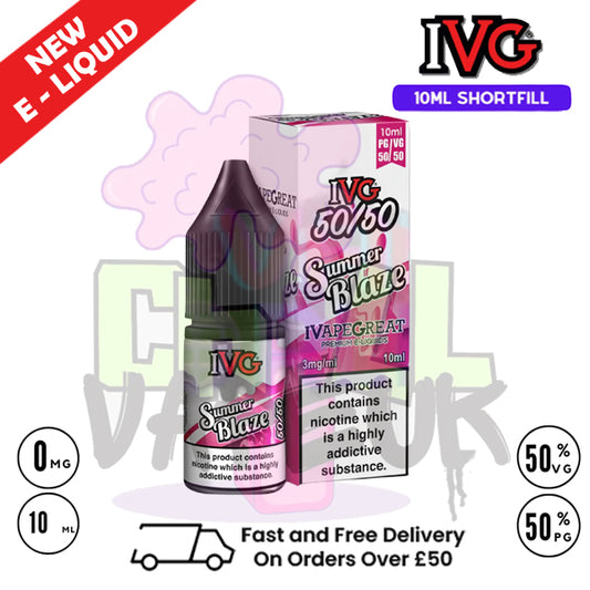 IVG 50/50 Summer Blaze 10ml E Liquid - ONLY £1.99