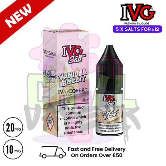 Vanilla Biscuit IVG Salt 10ml Nic Eliquid