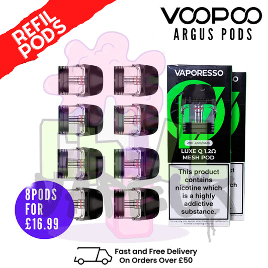 Vaporesso Luxe Q & Qs replacement pods (2 x Pack Of 4)