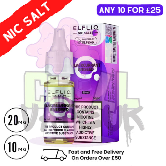 ElfLiq 'Blackcurrant Aniseed' Nic Salt 10ML eLiquid