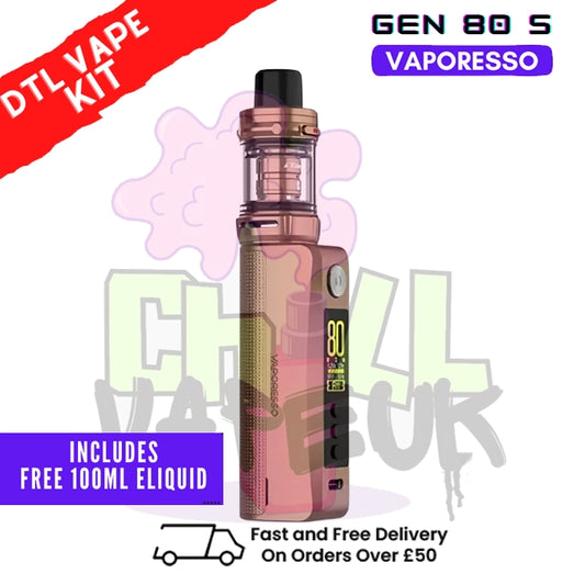Brown Vaporesso GEN 80 S Vape Kit + Free 100ml - £27.99