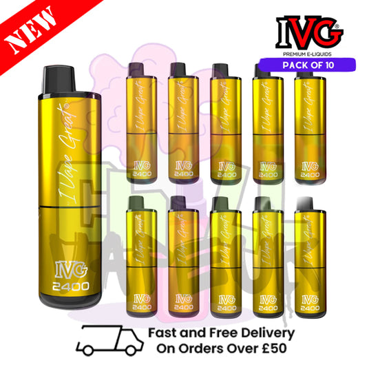 Box Of 10 - Fresh Mint Menthol Mojito IVG 2400 Disposable Vape Pen Kit