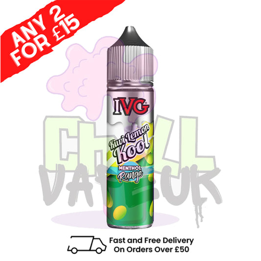 Kiwi Lemon Kool IVG Shortfill Juice 50ML Eliquid - MENTHOL RANGE