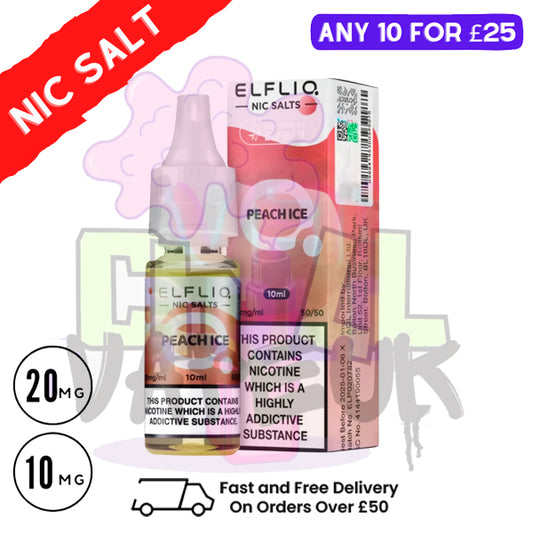 ElfLiq 'Peach ICE' Nic Salt 10ML eLiquid