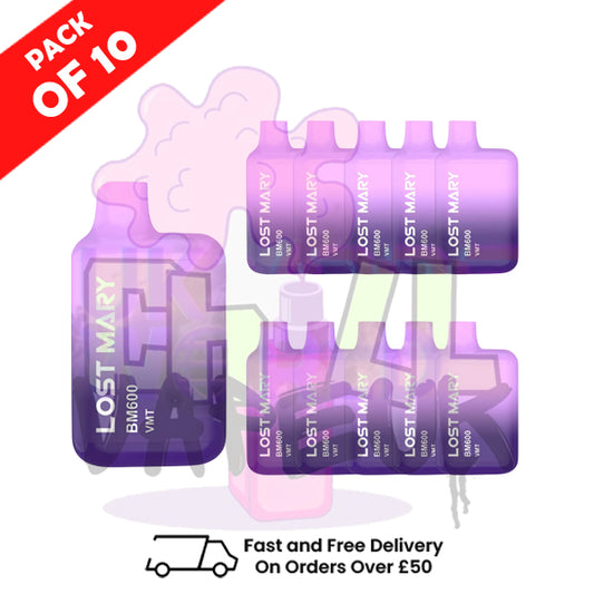 VMT (NEW) Lost Mary 600 Puff Bars Pack Of 10 BM600 Disposable