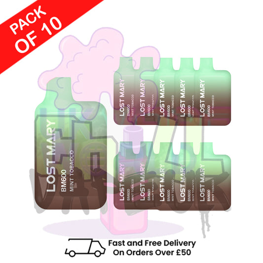 Mint Tobacco Lost Mary 600 Puff Bars Pack Of 10