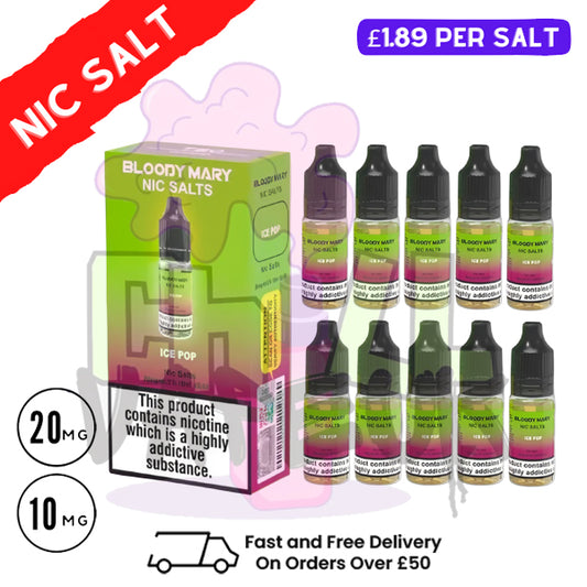 ICE POP Bloody Mary Nic Salt Box of 10