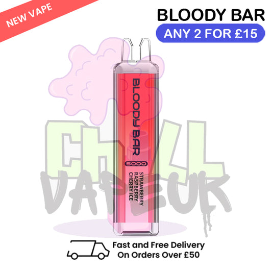 Strawberry Raspberry Cherry Ice Bloody Bar 5000 Puffs Disposable