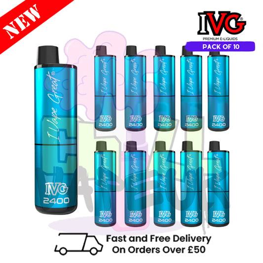 Box Of 10 - ICE POP IVG 2400 Disposable Vape Pen Kit
