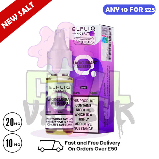 ElfLiq 'Blackcurrant Aniseed' Nic Salt 10ML eLiquid