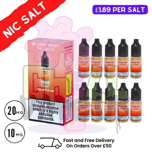 Red Apple ICE Bloody Mary Nic Salt Box of 10