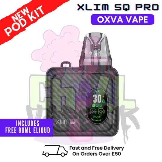 Black Carbon Oxva Xlim SQ Pro Vape Kit | £19.99 + Free Liq