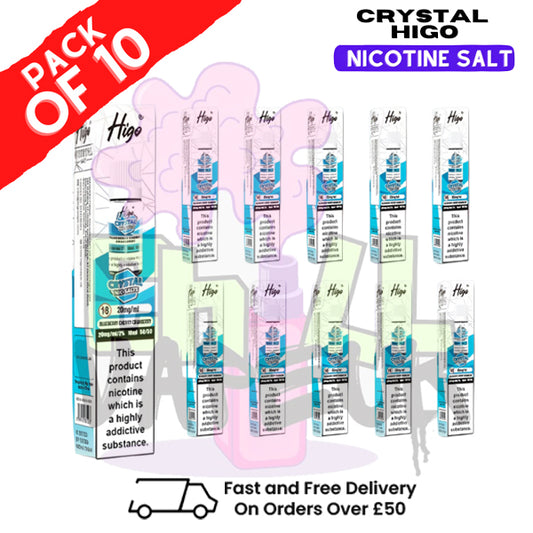 Blueberry Cherry Cranberry Crystal Higo Nic Salt Box Of 10