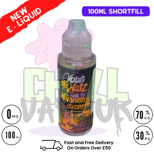 Vanilla Cuzzy Vape Hedz 100ml Shortfill Eliquid