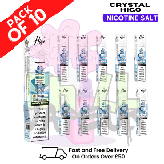Sour Blueberries Crystal Higo Nic Salt Box Of 10