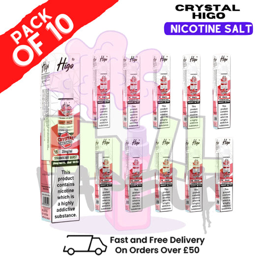 Strawberry Burst Crystal Higo Nic Salt Box Of 10