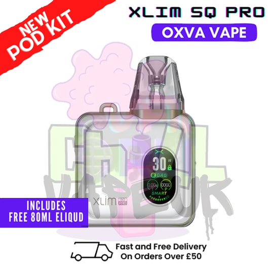 Spring White Oxva Xlim SQ Pro Vape Kit | £19.99 + Free Liq