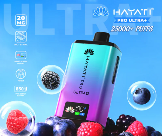 Blue Sour Raspberry Hayati Pro Ultra Plus 25000 Prefilled Pod Kit