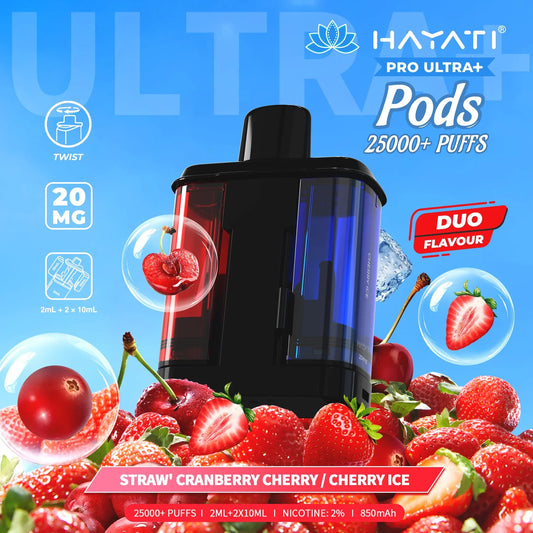 Straw Cranberry Cherry Hayati 25K REFIL Pack Replacement Pods